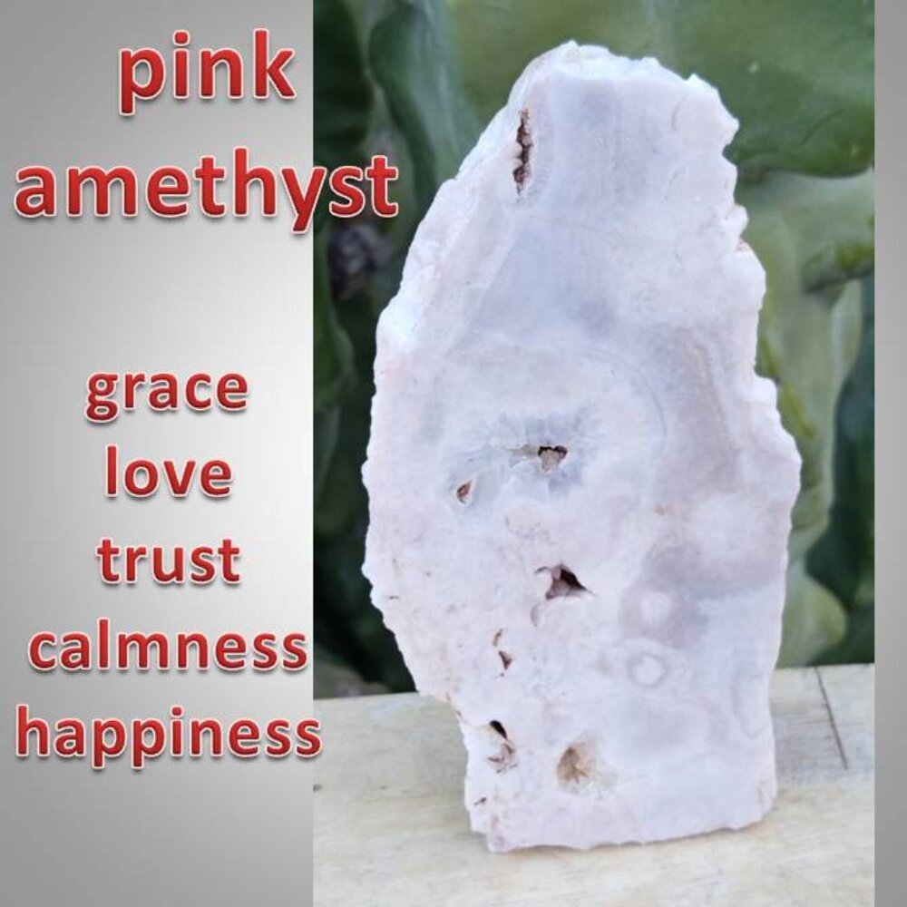 PINK AMETHYST free standing stone rock crystal 03